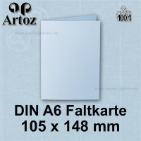 ARTOZ 25x DIN A6 Faltkarten - Pastelblau (Blau) - 105 x 148 mm Karten blanko zum selbstgestalten - 220 g/m² gerippt