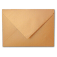 25x Briefumschläge B6 - 17,6 x 12,5 cm - Kupfer - Nassklebung mit spitzer Klappe - 90 g/m² - Für Hochzeit, Gruß-Karten, Einladungen