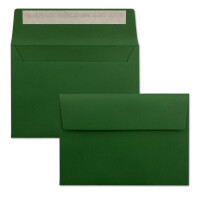 200x Briefumschläge Dunkel-Grün DIN C6 Format 11,4 x 16,2 cm - Haftklebung - Kuverts ohne Fenster - Weihnachten, Grußkarten & Einladungen - Für A6 & A4 Papier