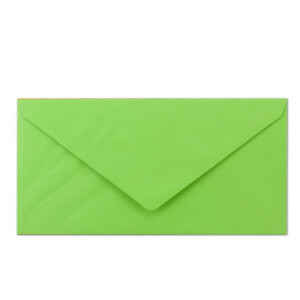 50 x DIN Lang Briefumschläge - Grün mit weißem Seidenfutter - 11x22 cm - 80 g/m² - ideal für Einladungen, Weihnachtskarten, Glückwunschkarten aus der Serie Farbenfroh