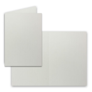 100x Falt-Karten DIN A6 in Hellgrau (Grau) - 10,5 x 14,8 cm - Blanko - Doppel-Karten - 220 g/m²