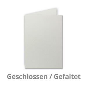 100x Falt-Karten DIN A6 in Hellgrau (Grau) - 10,5 x 14,8 cm - Blanko - Doppel-Karten - 220 g/m²