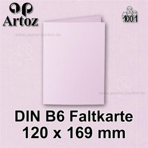 ARTOZ 25x DIN B6 Faltkarten - kirschblüte (Rosa) gerippt 120 x 169 mm Klappkarten blanko - Karten zum selbstgestalten mit 220 g/m² edle Egoutteur-Rippung - Serie 1001