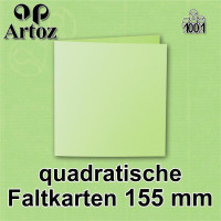 ARTOZ 25x Faltkarten quadratisch - Birkengrün (Grün) - 155 x 155 mm Karten blanko zum Selbstgestalten - 220 g/m² gerippt