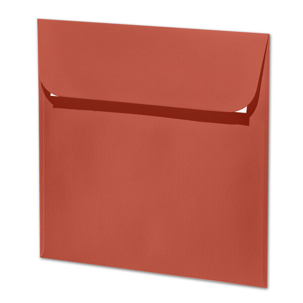 ARTOZ 50x quadratische Briefumschläge feuerrot (Rot) 100 g/m² - 16 x 16 cm - Kuvert ohne Fenster - Umschläge mit Haftklebung