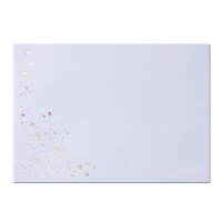 25x Weihnachts-Briefumschläge - DIN C6 - mit Silber-Metallic geprägtem Sternenregen -Farbe: Weiß - Nassklebung, 90 g/m² - 114 x 162 mm - Marke: GUSTAV NEUSER