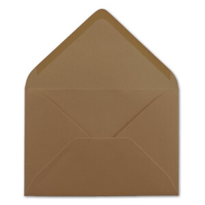 100x Briefumschläge B6 - 17,5 x 12,5 cm - Kastanienbraun - Nassklebung mit spitzer Klappe - 120 g/m² - Für Hochzeit, Gruß-Karten, Einladungen