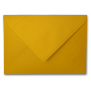 25x Briefumschläge B6 - 17,6 x 12,5 cm - Gold - Nassklebung mit spitzer Klappe - 90 g/m² - Für Hochzeit, Gruß-Karten, Einladungen