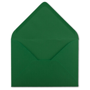 100 Brief-Umschläge - Dunkel-Grün - DIN C6 - 114 x 162 mm - Kuverts mit Nassklebung ohne Fenster für Gruß-Karten & Einladungen - Serie FarbenFroh