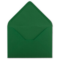 100 Brief-Umschläge - Dunkel-Grün - DIN C6 - 114 x 162 mm - Kuverts mit Nassklebung ohne Fenster für Gruß-Karten & Einladungen - Serie FarbenFroh