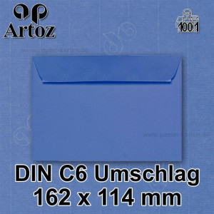 ARTOZ 25x Briefumschläge DIN C6 Royalblau (Blau) - 16,2 x 11,4 cm - haftklebend - gerippte Kuverts ohne Fenster - Serie Artoz 1001