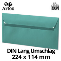 ARTOZ 25x Briefumschläge DIN Lang Tropical Green 100 g/m² selbstklebend - DL 224x114 mm - Kuvert ohne Fenster - Umschläge mit Haftklebung Abziehstreifen