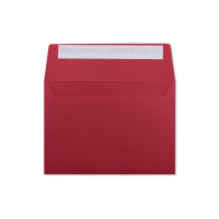 25x Briefumschläge Rosen-Rot DIN C6 Format 11,4 x 16,2 cm - Haftklebung - Kuverts ohne Fenster - Weihnachten, Grußkarten & Einladungen - Für A6 & A4 Papier
