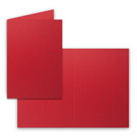 50x Falt-Karten DIN A6 in Rosenrot (Rot) - 10,5 x 14,8 cm - Blanko - Doppel-Karten - 220 g/m²