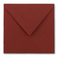 100x Briefumschläge Quadratisch 16 x 16 cm in Dunkelrot (Rot)- Umschläge mit weißem Seidenfutter - Kuverts ohne Fenster & mit Nassklebung - Für Einladungskarten zu Hochzeit und Geburtstag