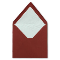 100x Briefumschläge Quadratisch 16 x 16 cm in Dunkelrot (Rot)- Umschläge mit weißem Seidenfutter - Kuverts ohne Fenster & mit Nassklebung - Für Einladungskarten zu Hochzeit und Geburtstag