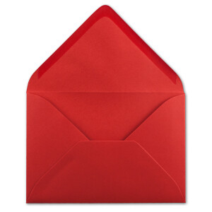 100 Brief-Umschläge - Rot - DIN C6 - 114 x 162 mm - Kuverts mit Nassklebung ohne Fenster für Gruß-Karten & Einladungen - Serie FarbenFroh