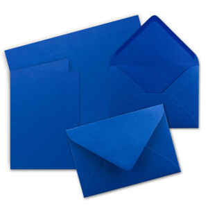 20x Faltkarten Set mit Briefumschlägen DIN A6 / C6 - Royalblau (Blau) - 14,8 x 10,5 cm (105 x 148) - Doppelkarten Set - Serie FarbenFroh