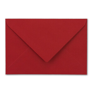 Kuverts Dunkelrot - 50 Stück - Brief-Umschläge DIN C6 - 114 x 162 mm - 11,4 x 16,2 cm - Naßklebung - matte Oberfläche & Silber-Metallic Fütterung - ohne Fenster - für Einladungen