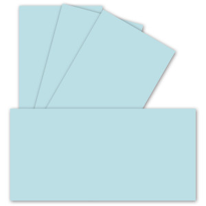 50 Einzel-Karten DIN Lang - 9,9 x 21 cm - 240 g/m² - Hellblau - Bastelpapier - Tonkarton - Ideal zum bedrucken für Grußkarten und Einladungen