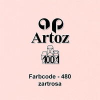 ARTOZ 50x quadratische Faltkarten - Zartrosa (Rosa) - 155 x 155 mm Karten blanko zum Selbstgestalten - 220 g/m² gerippt
