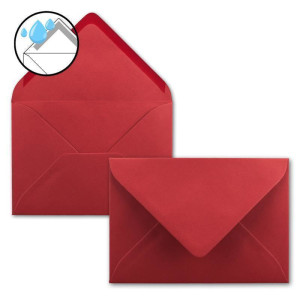 25x Briefumschläge B6 - 17,5 x 12,5 cm - Rosenrot - Nassklebung mit spitzer Klappe - 120 g/m² - Für Hochzeit, Gruß-Karten, Einladungen