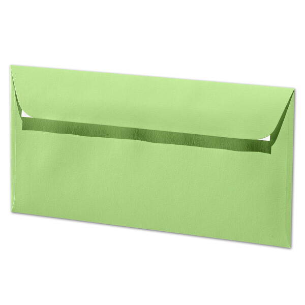 ARTOZ 25x Briefumschläge DIN Lang Birkengrün 100 g/m² selbstklebend - DL 224x114 mm - Kuvert ohne Fenster - Umschläge mit Haftklebung Abziehstreifen