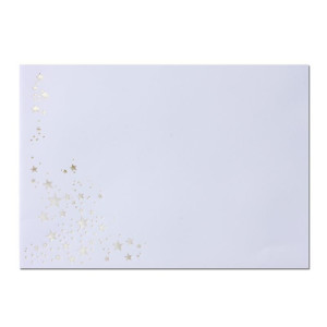 100x Weihnachts-Briefumschläge - DIN B6 - mit Silber-Metallic geprägtem Sternenregen - Farbe: Weiß - Nassklebung, 100 g/m² - 120 x 180 mm - Marke: GUSTAV NEUSER