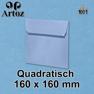 ARTOZ 25x quadratische Briefumschläge pastellblau (Blau) 100 g/m² - 16 x 16 cm - Kuvert ohne Fenster - Umschläge mit Haftklebung