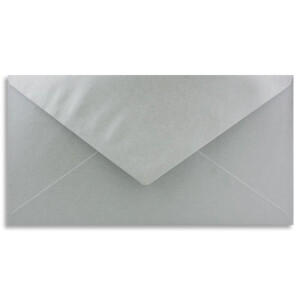100 Brief-Umschläge Silber Metallic DIN Lang - 110 x 220 mm (11 x 22 cm) - Nassklebung ohne Fenster - Ideal für Einladungs-Karten - Serie FarbenFroh