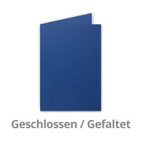 Faltkarten SET mit Brief-Umschlägen DIN A6 / C6 in Dunkelblau / Nachtblau - 50 Sets - 14,8 x 10,5 cm - Premium Qualität - Serie FarbenFroh