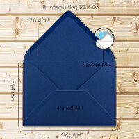Faltkarten SET mit Brief-Umschlägen DIN A6 / C6 in Dunk