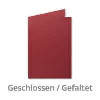 100 Faltkarten B6 - Dunkel-Rot - Blanko Doppel-Karten - 12 x 17 cm - sehr formstabil - für Drucker geeignet - Serie: FarbenFroh