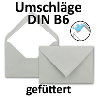 50x Kuverts in Hell-Grau - Brief-Umschläge in DIN B6 - 