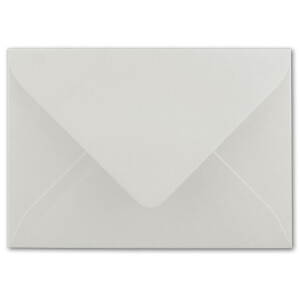 50x Briefumschläge B6 - 17,5 x 12,5 cm - Hellgrau - Nassklebung mit spitzer Klappe - 120 g/m² - Für Hochzeit, Gruß-Karten, Einladungen