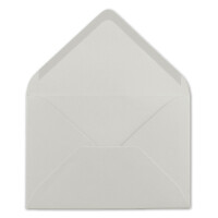 50x Briefumschläge B6 - 17,5 x 12,5 cm - Hellgrau - Nassklebung mit spitzer Klappe - 120 g/m² - Für Hochzeit, Gruß-Karten, Einladungen