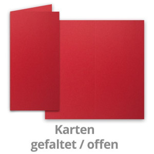 50x Faltkarten SET mit Brief-Umschlägen Rosen-Rot (Rot) - DIN Lang - 21 x 10,5 cm - Premium Qualität - FarbenFroh® von GUSTAV NEUSER®
