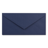 50 Brief-Umschläge DIN Lang - Dunkel-Blau / Nachtblau mit Silber-Metallic Innen-Futter - 110 x 220 mm - Nassklebung - festliche Kuverts für Weihnachten