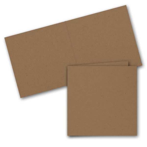 ARTOZ 50x quadratische Doppelkarten - Farbe: grocer kraft (Kraftpapier dunkelbraun) - 15,5 x 15,5 cm - doppelt - Serie Greenline