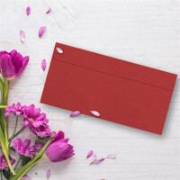 50 Brief-Umschläge DIN Lang - Dunkel-Rot - 110 g/m² - 11 x 22 cm - sehr formstabil - Haftklebung - Qualitätsmarke: FarbenFroh by GUSTAV NEUSER