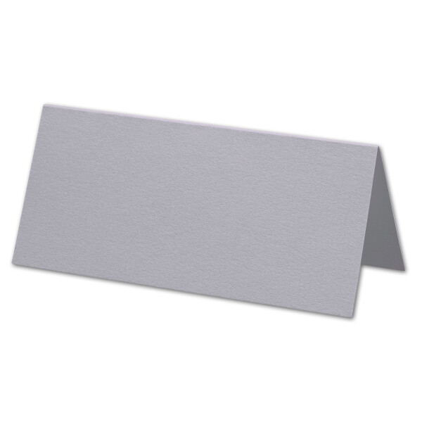 ARTOZ 50x Tischkarten - Graphit (Grau) - 45 x 100 mm blanko Platz-Kärtchen - Faltkarten für festliche Tafel - Tischdekoration - 220 g/m² gerippt