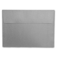 25x Briefumschläge DIN C5 Silber Metallic - 16,2 x 22,9 cm - Haftklebung - glänzende Kuverts für große Einladungen und Karten zum Geburtstag oder Hochzeit