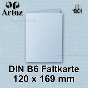 ARTOZ 50x DIN B6 Faltkarten - pastellblau (Blau) gerippt 120 x 169 mm Klappkarten blanko - Karten zum selbstgestalten mit 220 g/m² edle Egoutteur-Rippung - Serie 1001