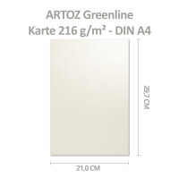 ARTOZ 25x Bastelkarte DIN A4 - Farbe: tortilla (creme / Eier