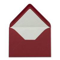 500 Briefumschläge in Dunkel-Rot mit weißem Innenfutter - Kuverts in DIN B6 Format  - 12,5 x 17,6 cm - Seidenfutter - Nassklebung