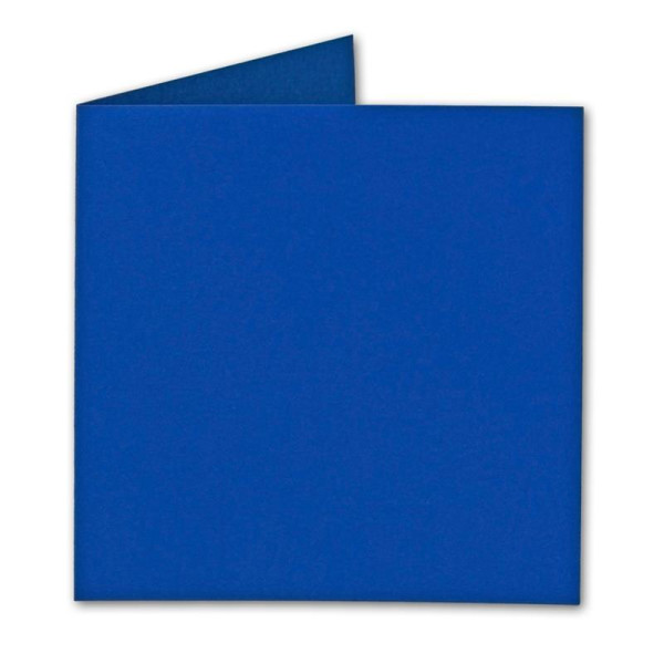 Quadratische Falt-Karten 15 x 15 cm - Royalblau - 50 Stück - formstabil - für Drucker geeignet - für Grußkarten, Einladungen & mehr