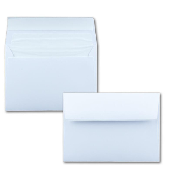 25x Brief-Umschläge DIN C6 in Weiß - gefüttert mit weissem Seiden-Futter - 11,4 x 16,2 cm - Brief-Kuverts für Grußkarten - 100Gramm pro m²- Haftklebung