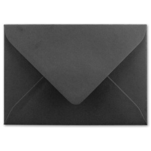 25x Brief-Umschläge Format B6 - Schwarz- 12 x 17,5 cm - Nassklebung mit spitzer Klappe - 110 g/m² - Einladungs-Kuverts