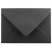25x Brief-Umschläge Format B6 - Schwarz- 12 x 17,5 cm - Nassklebung mit spitzer Klappe - 110 g/m² - Einladungs-Kuverts