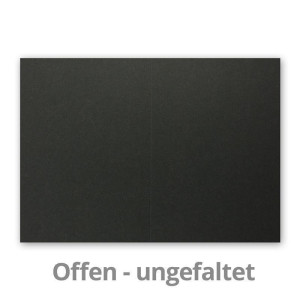 DIN A5 Faltkarten - Schwarz - 100 Stück - Einladungskarten - Menükarten - Kirchenheft - Blanko - 14,8 x 21 cm - Marke FarbenFroh by Gustav Neuser